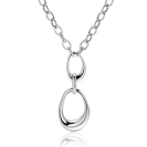 ZINZI Silber Y-Collier mit Paperclip-Kettengliedern und drei organischen Formen, 48 cm ZIC2670