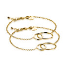 ZINZI Set aus 2 Silberarmbändern, gelbvergoldet, runde Formen 16-19cm ZIA1278G-SET