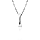 ZINZI silberner Anhänger überkreuz  weiß 16mm ZIH2039