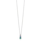 ZINZI zlv. collier met hanger blauw/petrol/wit cz
