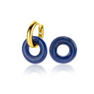 ZINZI zlv. oorbedels lapis lazuli 12mm rond
