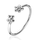 ZINZI silberner Ring offen Blumen weiß ZIR1879