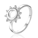 ZINZI  SilberRing offene Sonne  weiß 12mm ZIR1899