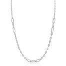 ZINZI zlv. collier fantasie paperclip ertussen 45cm