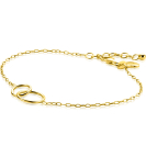 ZINZI Silber 14 Karat Gelbgold plattiertes Paperclip-Gliederarmband mit runden Formen 17-20 cm ZIA2275G