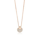 ZINZI zlv. hanger rosé rond pave zirc. incl. collier
