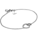 ZINZI silbernes Armband 2 offene Kreise verbunden schwarz  weiß ZIA1987