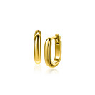 14,5mm ZINZI vergoldete Silber Creolen in ovaler Form mit runder Röhre 3mm breit ZIO2603G