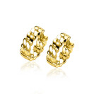 ZINZI silberne Ohrringe 14K gelb vergoldet 13x4mm Gourmet Glieder ZIO2225