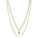 ZINZI zlv.2x collier gg.verg. grmt.en groene bolletjes