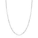 ZINZI zlv. collier massief geslepen anker 42+3cm