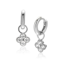 ZINZI zlv. oorbedels klaver met zirconia's