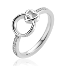 ZINZI zlv. ring verbonden rond/hart en zirc.mt.56