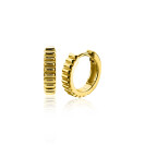 ZINZI silberne Luxus-Ohrringe extra 14K gelbgold gerippt 16mm ZIO2245
