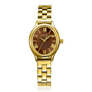 Zinzi Ovale horloge 26mm bruine w.plaat, goudkl.band