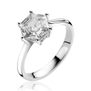 ZINZI silberner Ring mit sechseckigen weißen Zirkonia 10mm ZIR2259