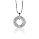 ZINZI zlv. hanger donut pave gezet zirconia's 16mm