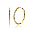 ZINZI silberne Ohrringe 14K gelbvergoldet gedreht Motiv 25 x 2mm ZIO2129G