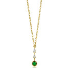 ZINZI zlv. collier gg.verg. fant groen/wit zirc.