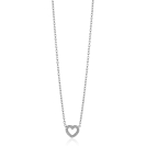 ZINZI zlv. collier met bewerkt open hartje 42-45cm