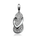 Zinzi silberner Anhänger Slipper weiß CHARMS280