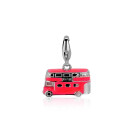 Zinzi silberner Anhänger Doppeldecker rot  CHARMS323