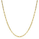 ZINZI silberne Kette 45cm gelb vergoldet mit 'paperclip' Glieder 2,4mm breit ZIC2033G