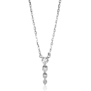 ZINZI zlv. collier met 4 zirconia's aflopend 45cm