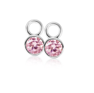 ZINZI silberne Ohrhänger 7mm rund rosaZICH1486R