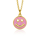 ZINZI zlv. hanger Smiley geel verguld roze