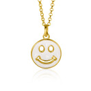 ZINZI zlv. hanger Smiley geel verguld wit