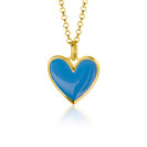 ZINZI zlv. hanger hart geel verguld blauw