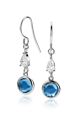 ZINZI zlv. oorhangers met blauw/wit zirconia