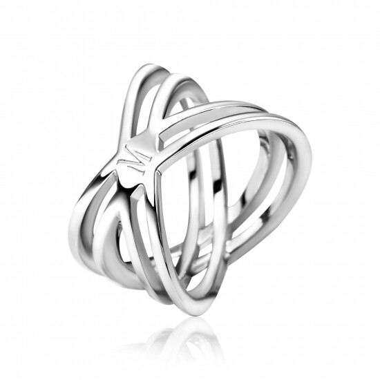 "Mart Visser by ZINZI silberner Fantasie Ring glatt 19mm MVR12"