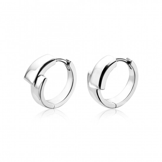 Mart Visser by ZINZI silberne feste Ohrringe glatt 17 x 8mm MVO16