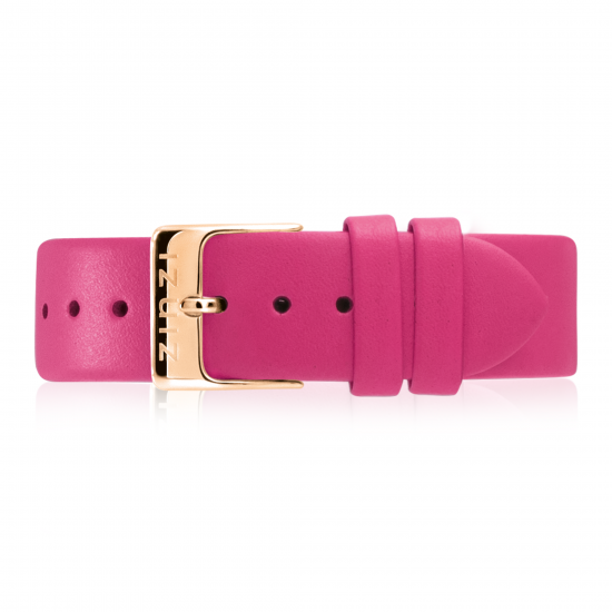 ZINZI Retro Lederarmband frosa roségoldfarbende Stahlschließe 18mm RETBand25