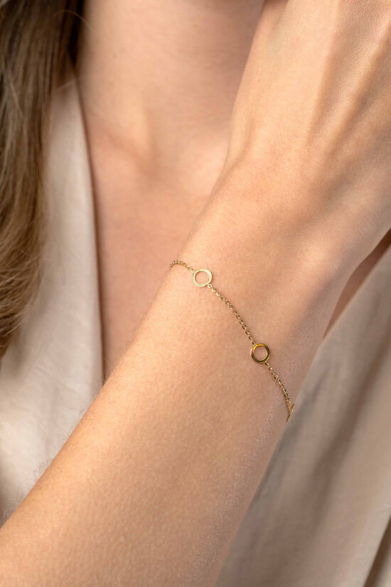 ZINZI GOLD armband met 3 open rondjes