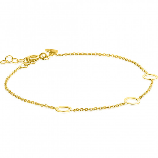 ZINZI GOLD armband met 3 open rondjes