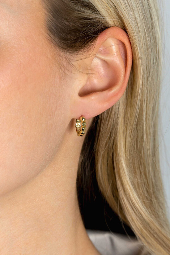 ZINZI GOLD klapcreolen bolletjes 13 x 3,3mm