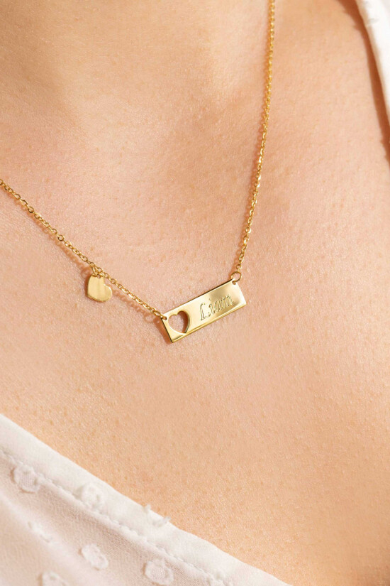 ZINZI GOLD collier plaatje met hartje los 45cm