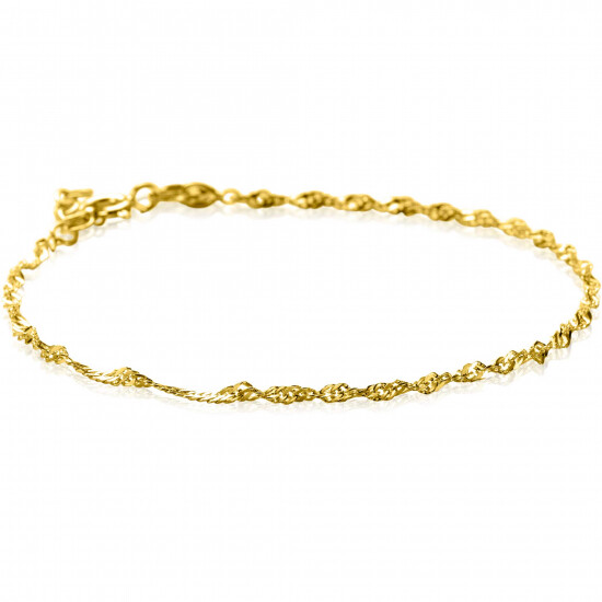 ZINZI Gold 14-Karat massives goldenes Singapur-Armband 1,8 mm breit, 17-19 cm lang, ZGA501
