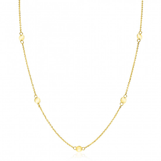 ZINZI GOLD collier met 6 ronde plaatjes 43/45cm