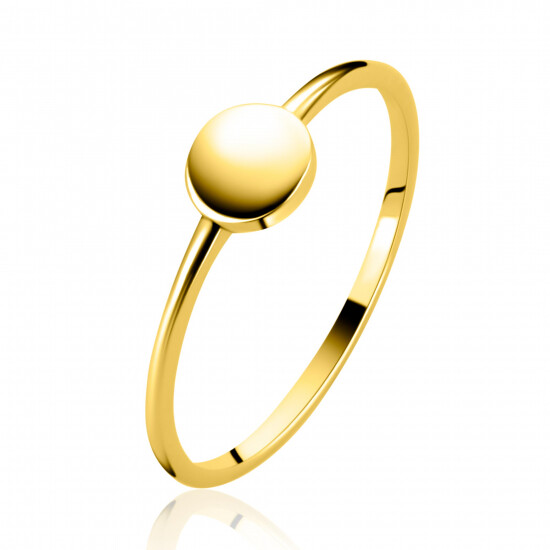 ZINZI Gold ring met rond plaatje 5.2mm mt.52