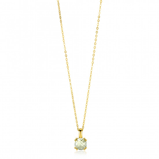 ZINZI GOLD collier met vk groene amethist hanger