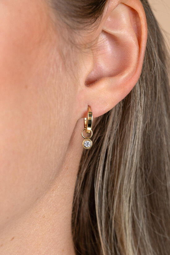 ZINZI GOLD oorbedels zirc.rond in bewerkt kastje