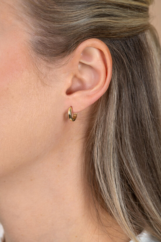 ZINZI GOLD klapcreolen halfronde buis 12x3mm