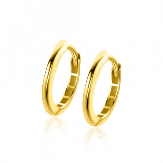 ZINZI GOLD klapcreolen half ronde buis 14,4x1,9mm