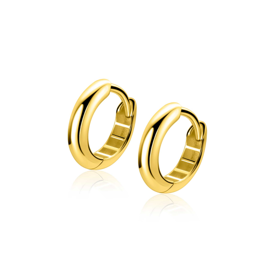 ZINZI GOLD klapcreolen halfronde buis 12x3mm