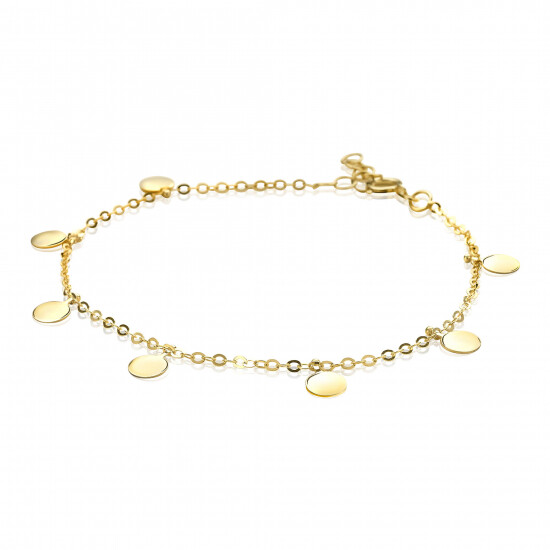 ZINZI 14 Karat Gold Armband runde Plättchen ZGA167