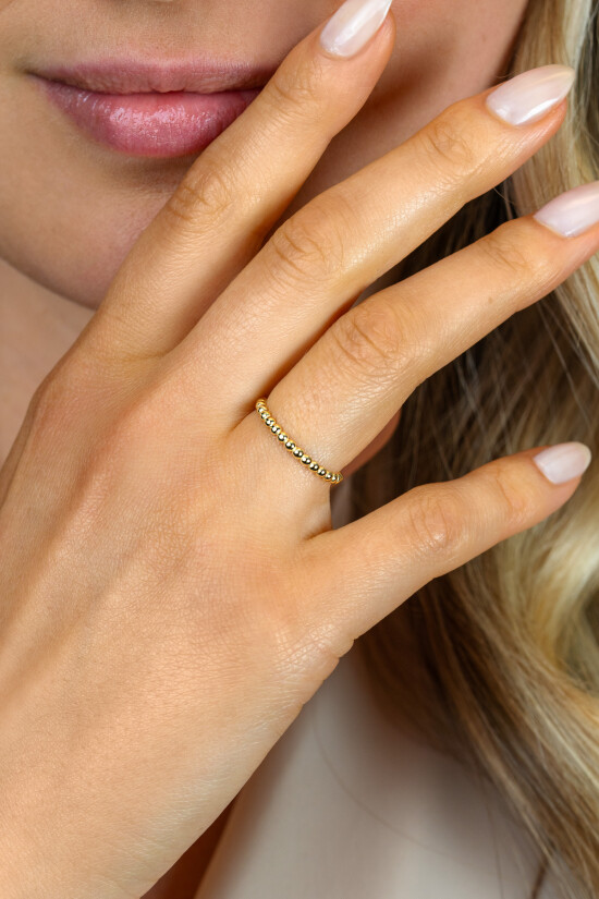ZINZI Gold ring bolletjes mt.58